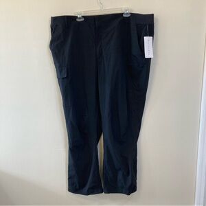 Athleta Trekkie Utility Cargo Pants Sz 24 Womens Black 30" Inseam Stretch